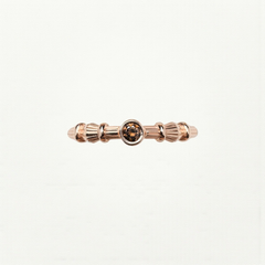Column Midi Rose Gold Ring With Diamond