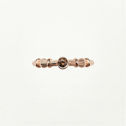 Column Midi Raudono Aukso Žiedas Su Deimantu