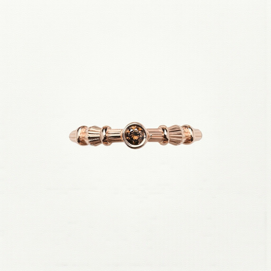 Column Midi Raudono Aukso Žiedas Su Deimantu