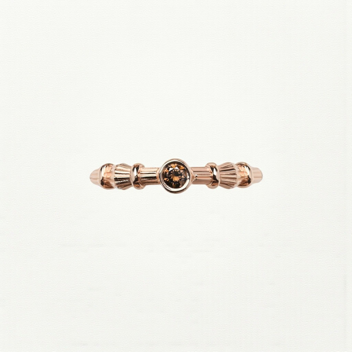 Column Midi Rose Gold Ring With Diamond