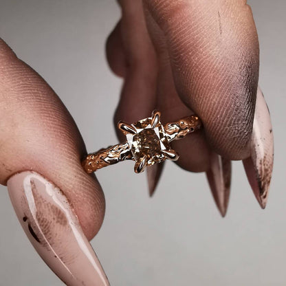 Rose Gold Signature Ring With Natural Cognac Diamond