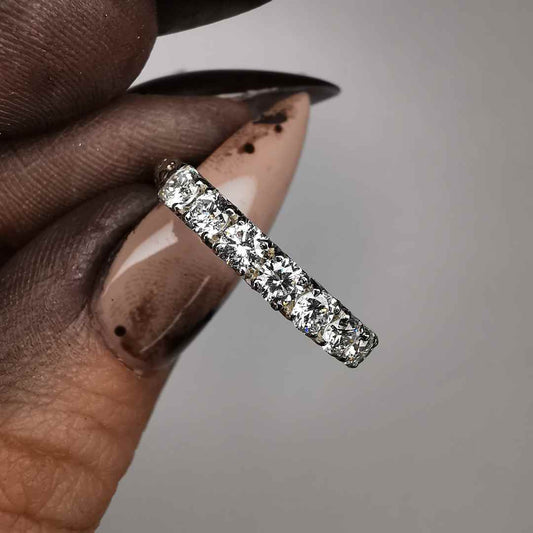 1/2 Eternity White Gold Ring With Lab. Grown Diamonds