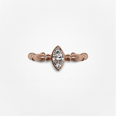 Column Marquise Rose Gold Ring With Lab. Diamond