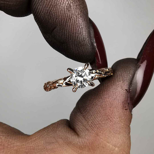 Rose Gold Ring With Lab. Grown Diamond