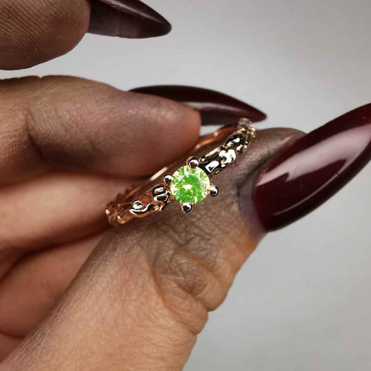 Rose Gold Signature Ring With LuAG Lab. Garnet
