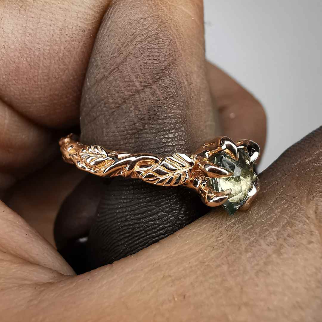 Forest Rose Gold Ring With Sapphire