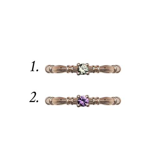 Column IV Rose Gold Rings With 3.5mm Sapphires