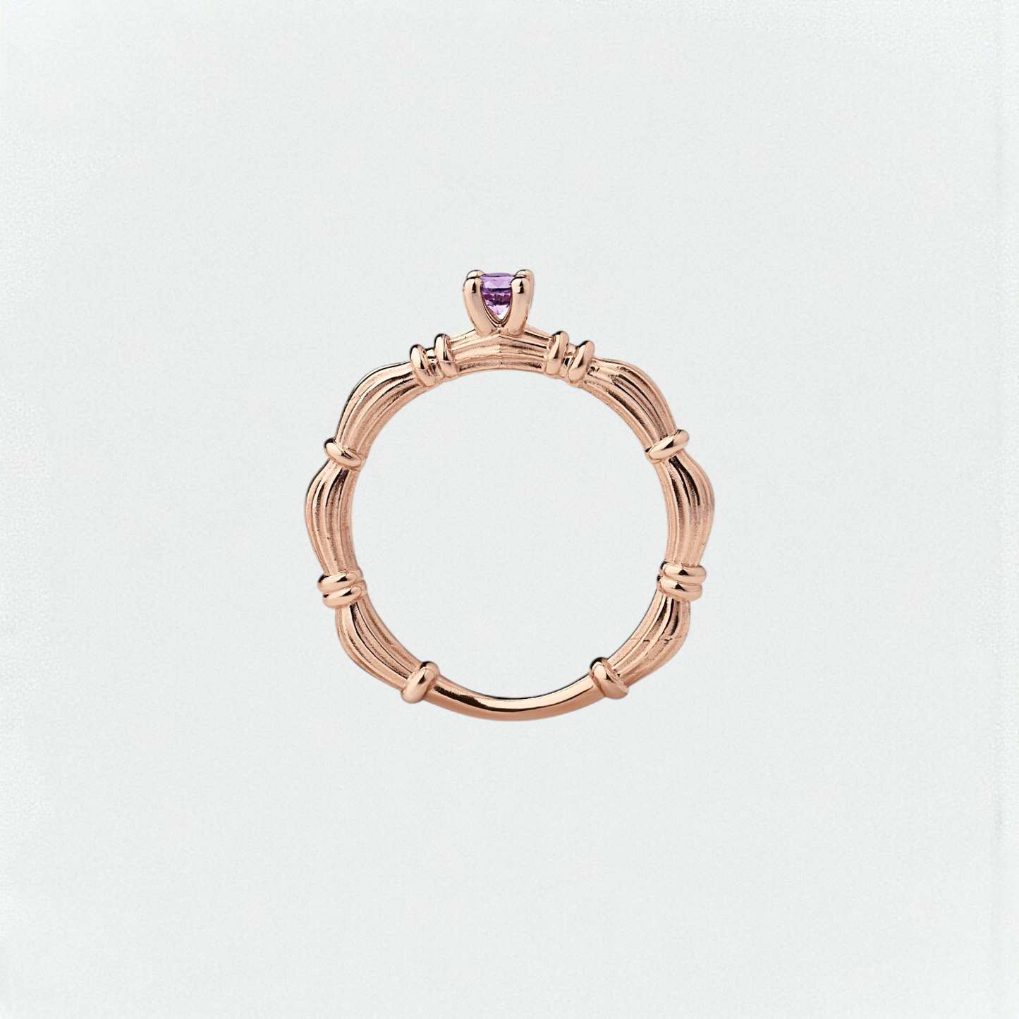 Column IV Raudono Aukso Žiedas Su 3.5mm Safyru