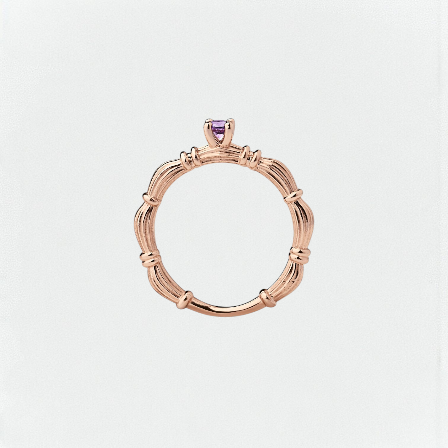 Column IV Rose Gold Rings With 3.5mm Sapphires