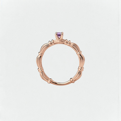Column IV Rose Gold Rings With 3.5mm Sapphires