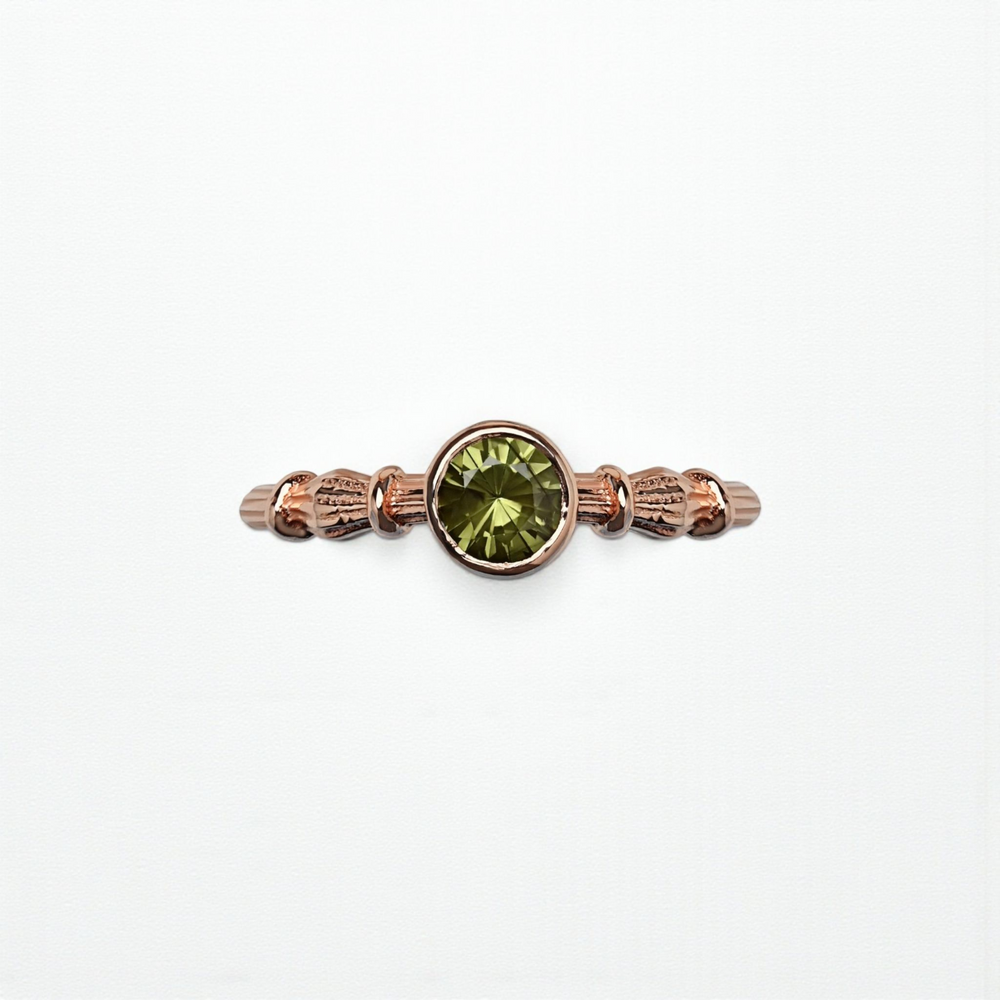 Column Maxi Rose Gold Ring With Sapphire