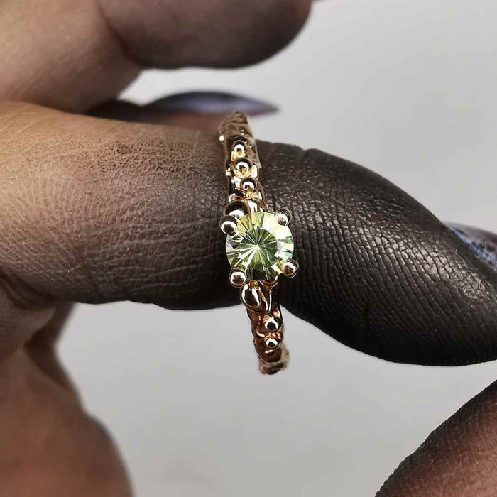 Rose Gold Ring With Sapphire