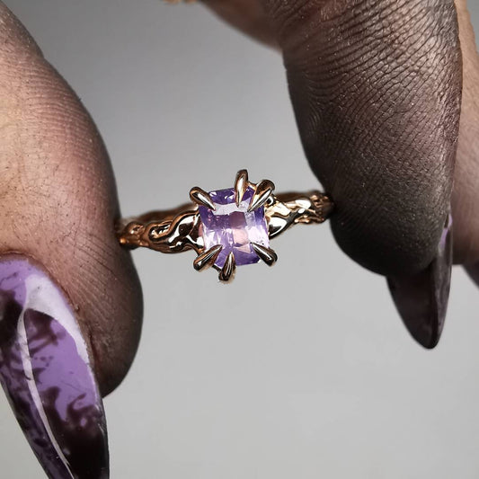 Rose Gold Signature Ring With Sapphire