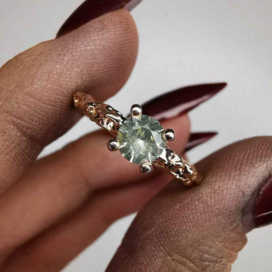 Rose Gold Signature Ring With  Sapphire