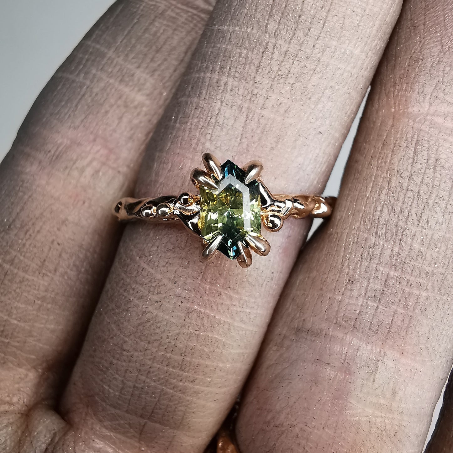 Rose Gold Signature Ring With Sapphire