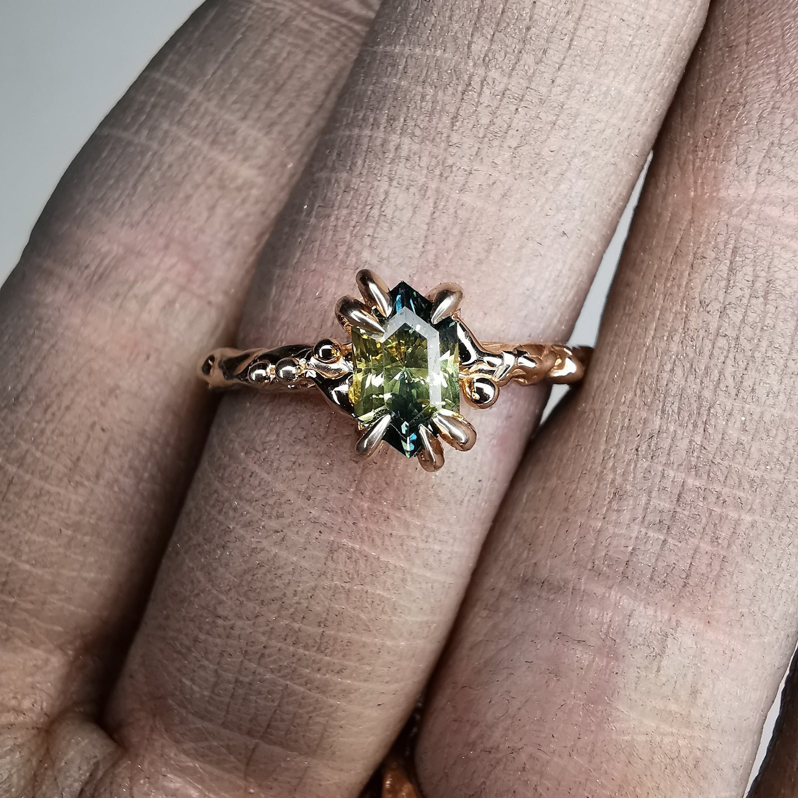 Rose Gold Signature Ring With Sapphire