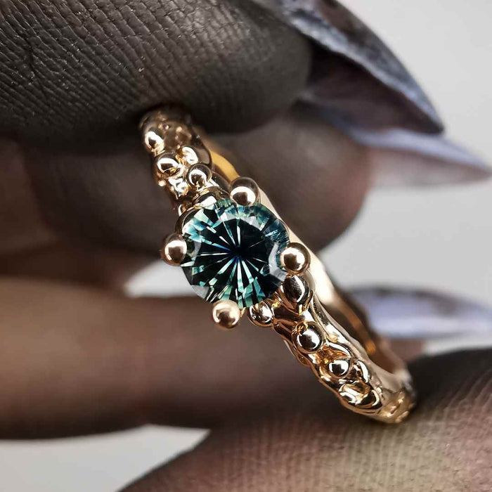 Rose Gold Ring With Sapphire