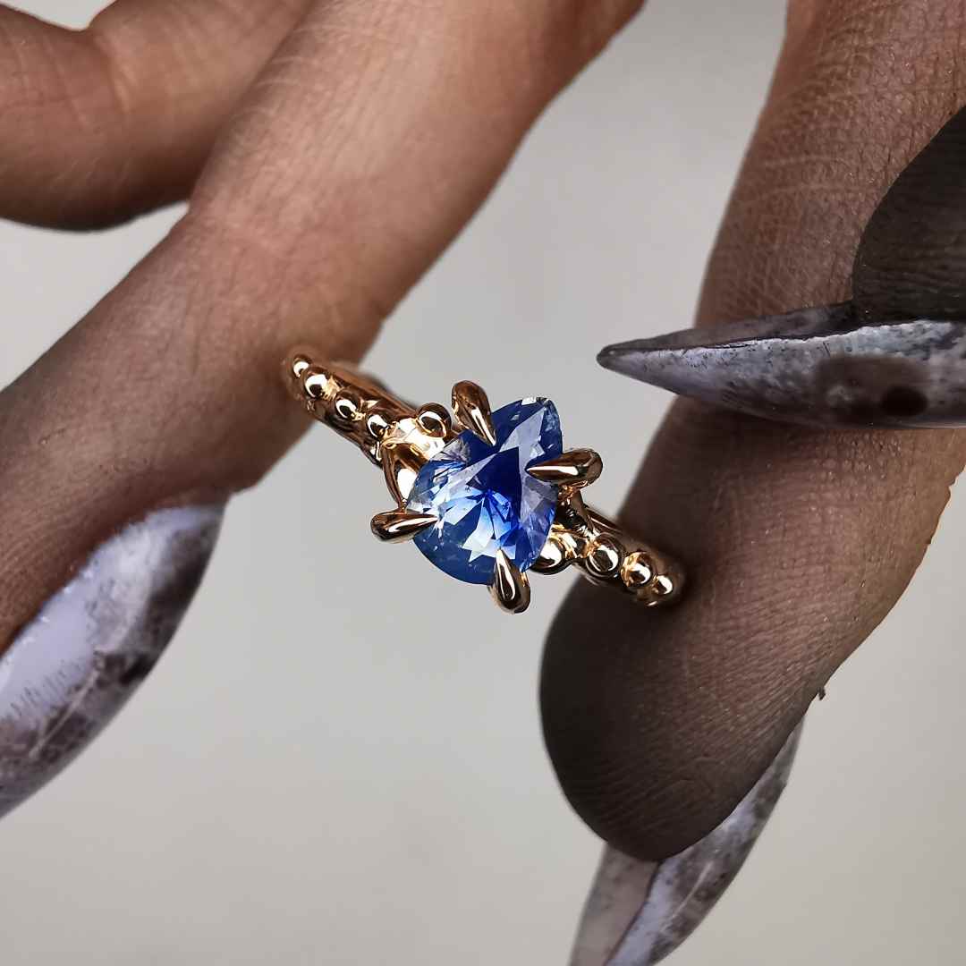 Rose Gold Ring With Blue Sapphire