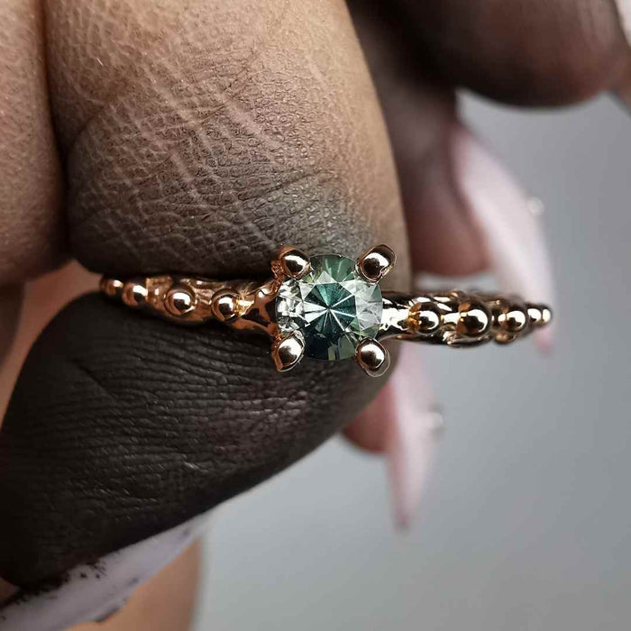 Rose Gold Signature Ring With  Sapphire