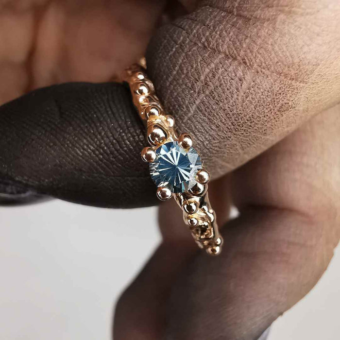 Rose Gold Ring With Sapphire