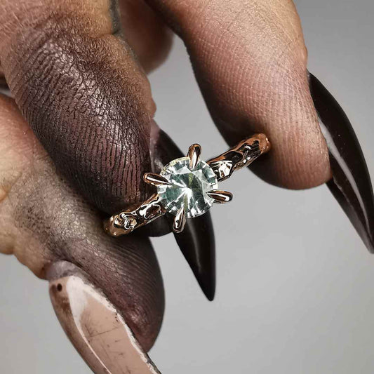 Rose Gold Signature Ring With Sapphire