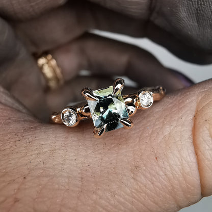 Rose Gold Signature Ring With Sapphire And Natural Diamonds