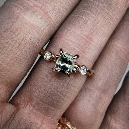 Rose Gold Signature Ring With Sapphire And Natural Diamonds