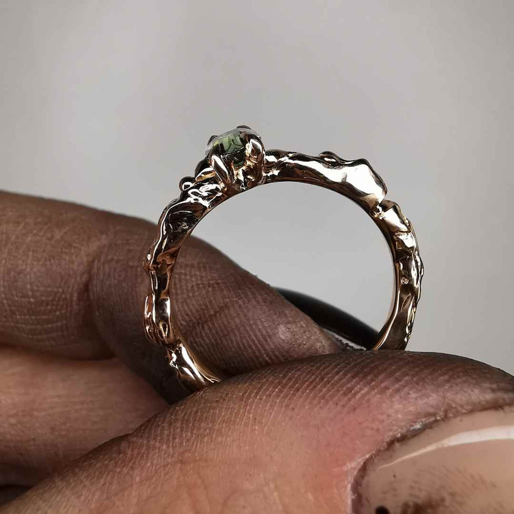 Rose Gold Signature Ring With Sapphire