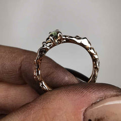 Rose Gold Signature Ring With Sapphire
