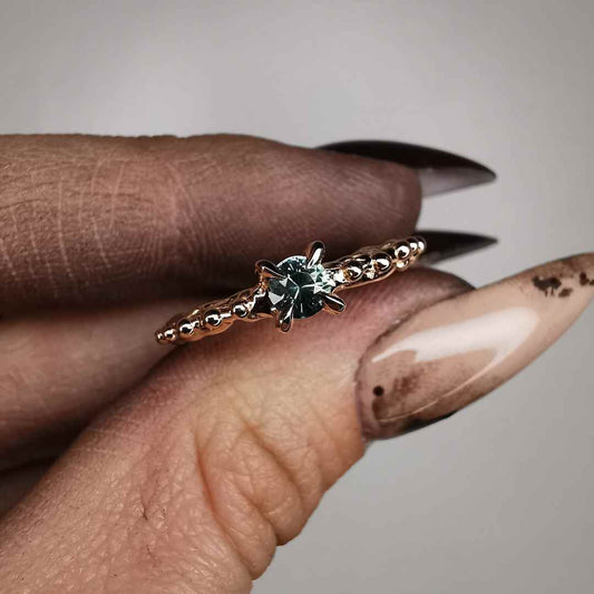 Rose Gold Signature Ring With Sapphire