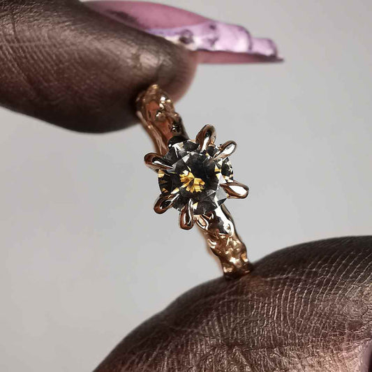 Rose Gold Signature Ring With Sapphire