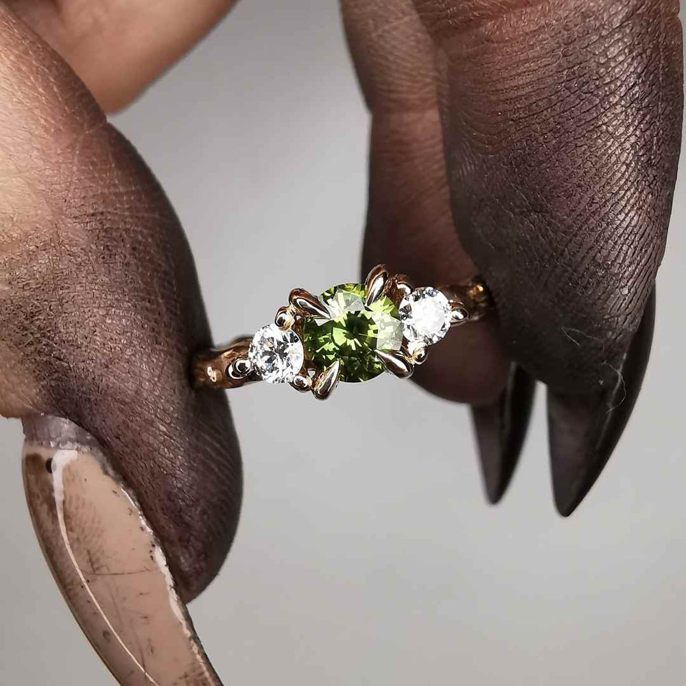 Rose Gold Signature Ring With Sapphire & Lab. Diamonds