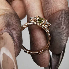 Rose Gold Signature Ring With Sapphire & Lab. Diamonds