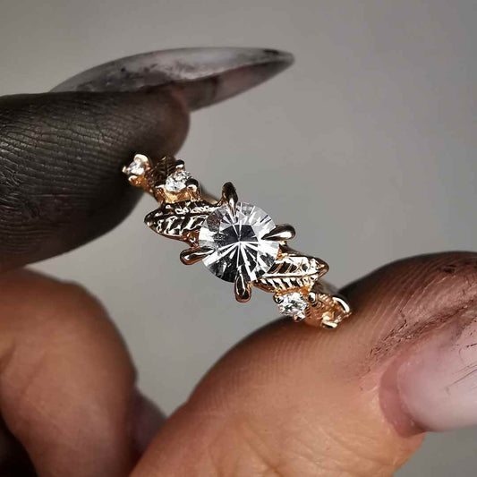 Rose Gold Signature Ring With Sapphire & Diamonds