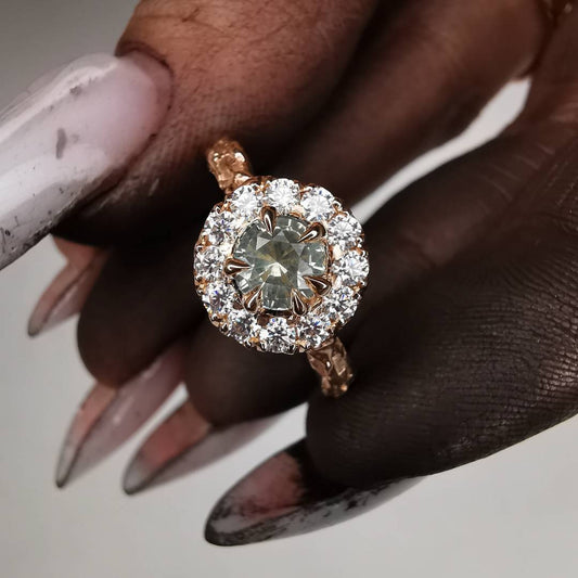 Sparkle Around Antique Rose Gold Ring