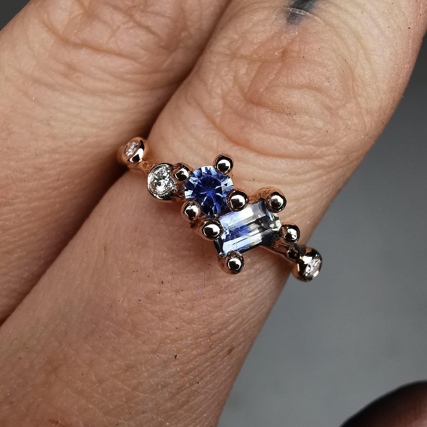 Marry Me Vol. II Rose Gold Ring With Lab. Diamonds And Sapphires