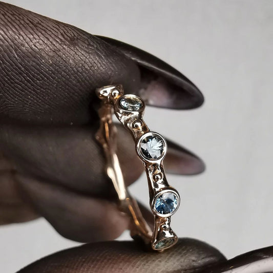 Rose Gold Ring With Sapphires