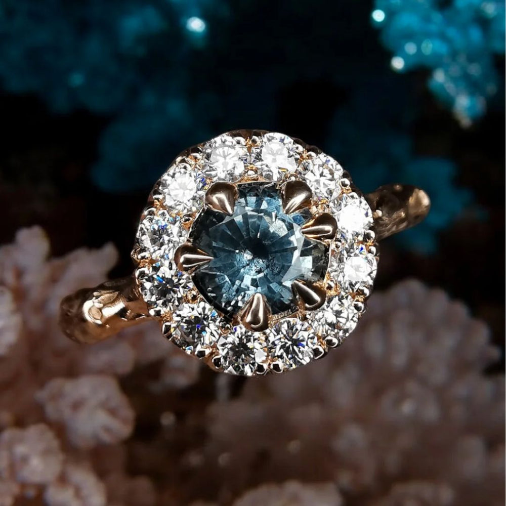 Sparkle Around Antique Rose Gold Ring