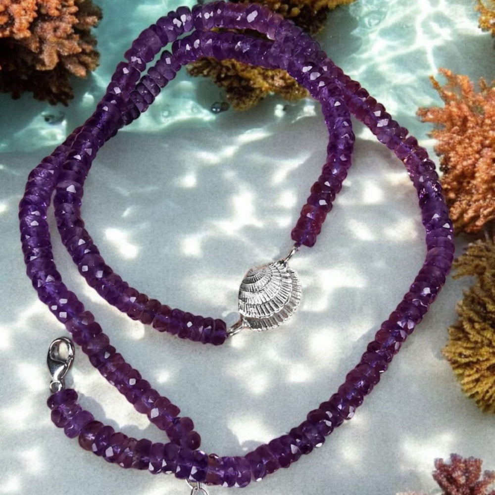 Signature Necklace With Silver Details & Amethyst