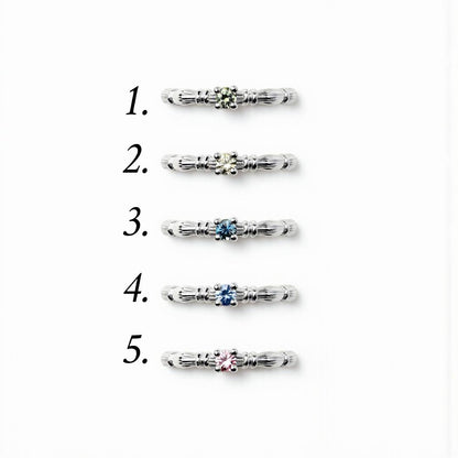 Silver Column Ring With 3.5mm Sapphires