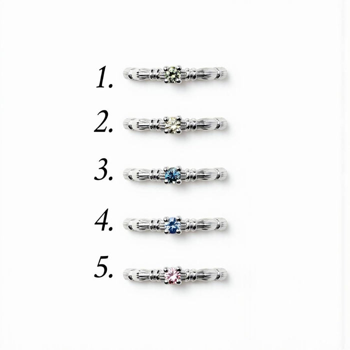 Silver Column Ring With 3.5mm Sapphires