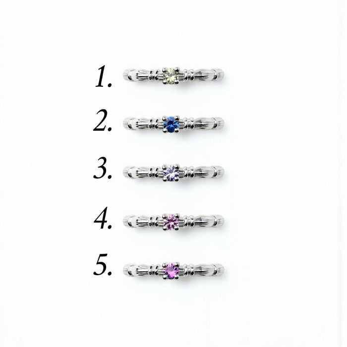 Silver Column Ring With 3.5mm Sapphires