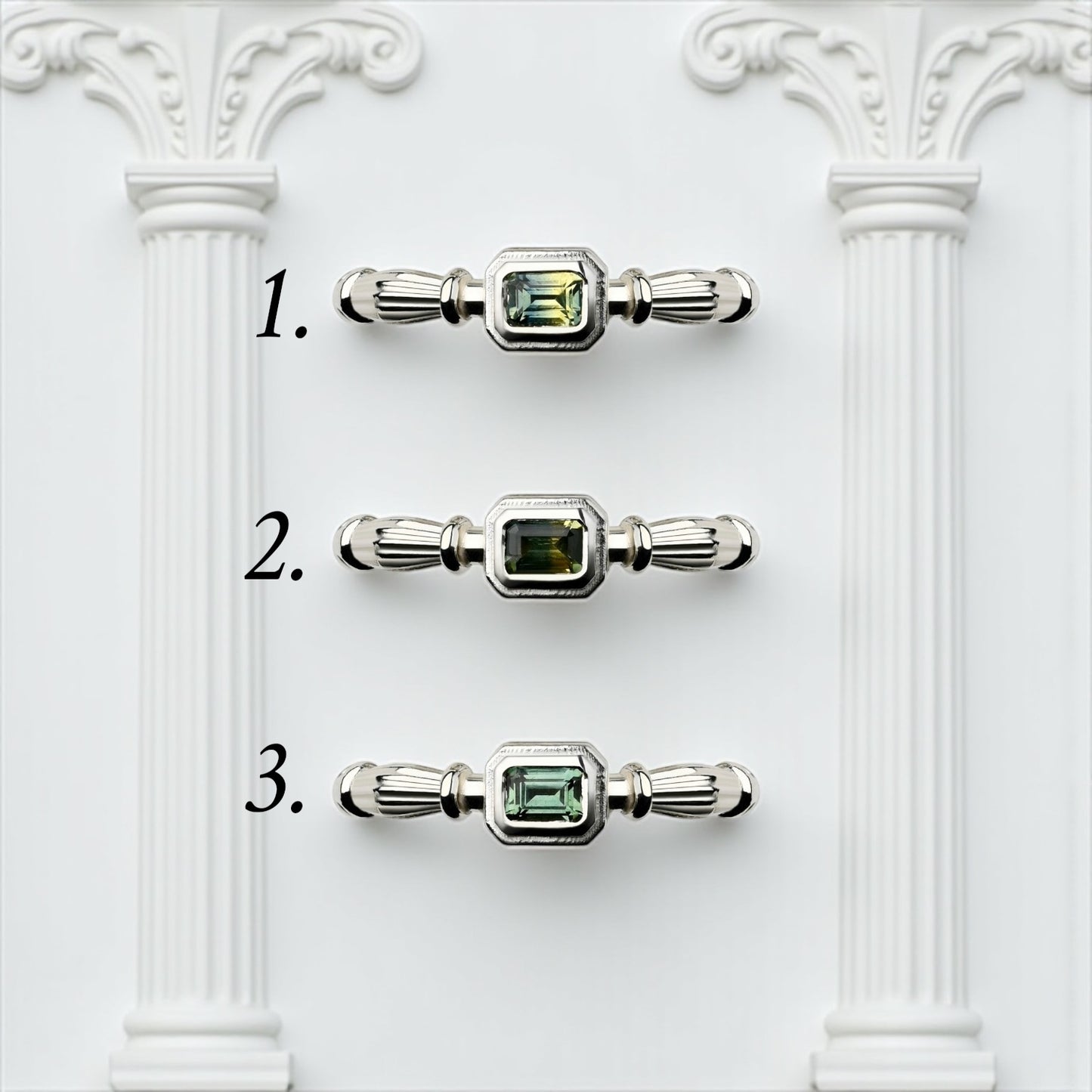 Column Sidabro Žiedas Su 3mm Safyru