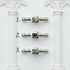 Silver Column Midi Ring With 3mm Sapphires