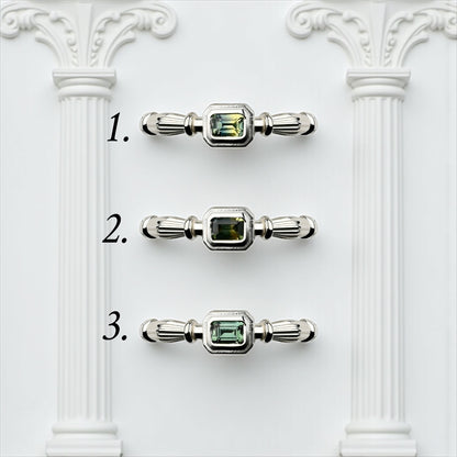 Column Sidabro Žiedas Su 3mm Safyru