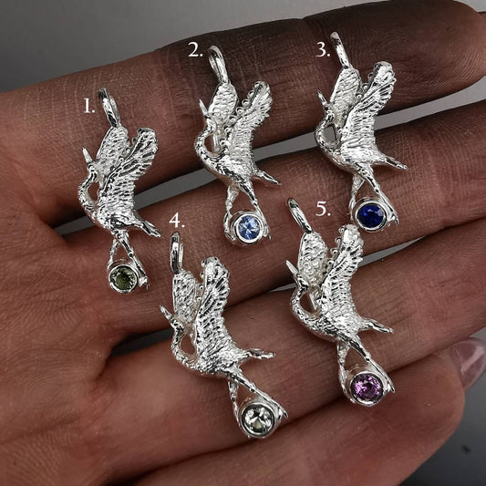 Silver Winch Pendant With Sapphire