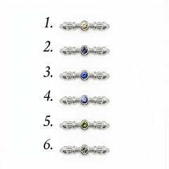 Silver Column Ring With 3mm Sapphires