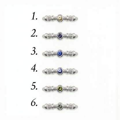 Silver Column Ring With 3mm Sapphires