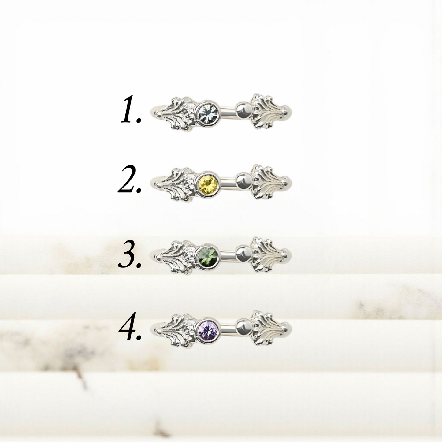 Silver Column  Midi Ring With 3mm Sapphires