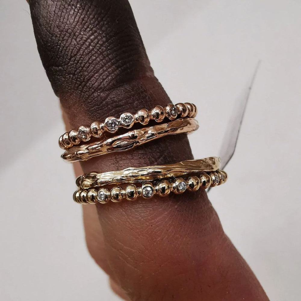 Bubble Slim Mini Diamonds Rose Gold Ring